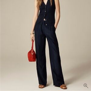 J. Crew Petite Essential wide-leg pant in textured satin